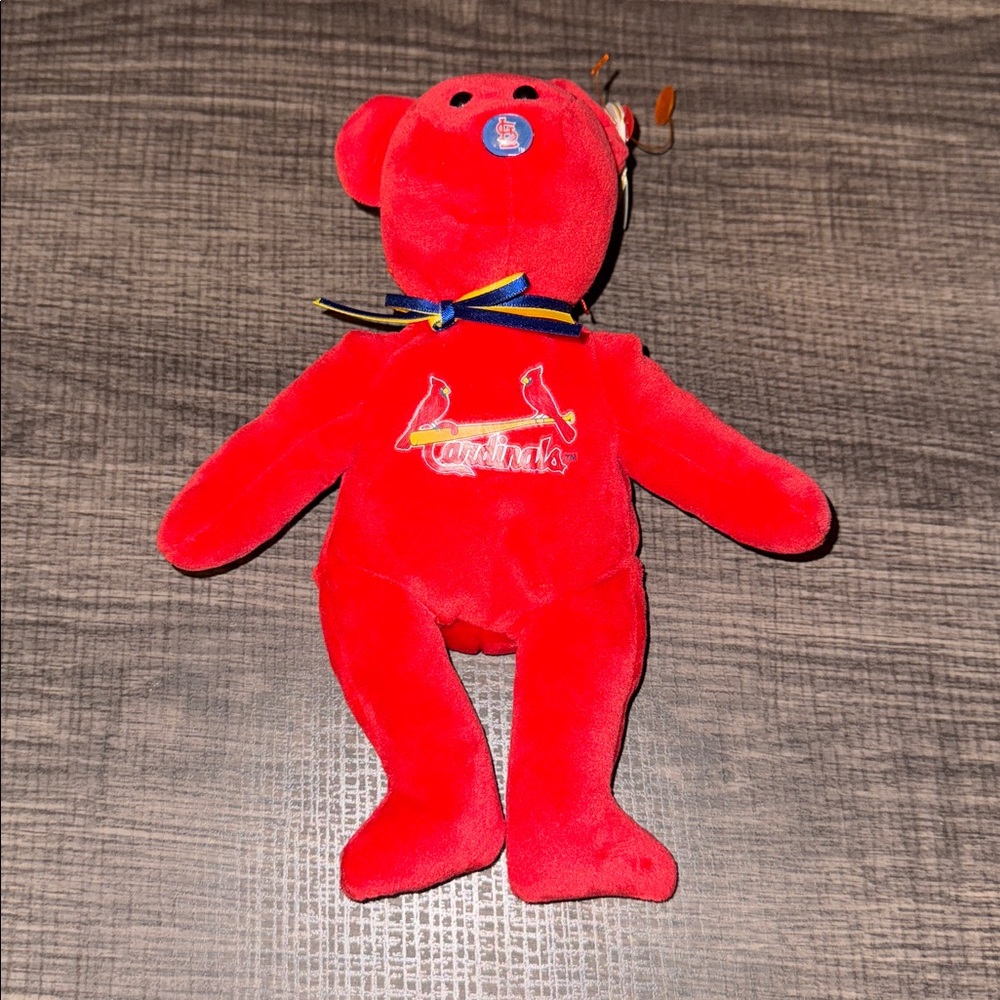 Ty Red MLB Plush Bear with St Louis Cardinals Emblem